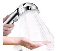 High Pressure 3 Modes Adjustable Shower Head Key Stop Water Saving Sprayer Rainfall Bath Showerhead Bathroom Accessories(1.5M Silver Hose)