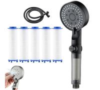 High Pressure 5-Mode Filtered Shower Head, 2025 New Multi-Functional High Pressure Shower Head, Showerhead Filter for Hard Water - 5 Spray Modes (Black)