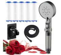 High Pressure 5-Mode Filtered Shower Head, Shower Head with 5 Extra Filters (1pcs)