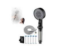High Pressure 5-Mode Filtered Shower. Head with Handheld, Mode Filtered Shower Head, Powerful Showers Heads High Pressure Spray to Suit Your Mood and Routine(B-Black)