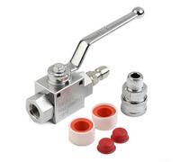 High Pressure Ball Valve Assembly for Power Washer Hose with 3/8 inch Quick Connect Interface and Carbon Steel Stainless Steel Build