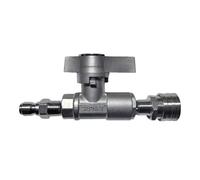High Pressure Ball Valve DN10 Power Washer Shut Off 5000 PSI | Features leak-resistant PTFE seals, anti-rust coated metal body, and handles fluid temperatures up to 158°F.