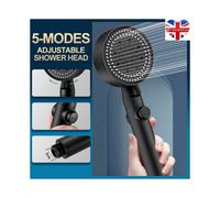 High Pressure Bath Shower Head 5 Mode Large Chrome Handset Head Saving