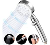 High Pressure Bath Shower Head 5 Mode Large Chrome Handset Head Saving
