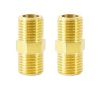 High Pressure Brass Pipe Coupling with Double External Threads Strong & Safe Metal Threaded Fitting for Drinking Water Brass Pipe Adapters