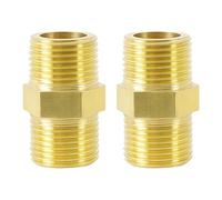 High Pressure Brass Pipe Coupling with Double External Threads Strong & Safe Metal Threaded Fitting for Drinking Water Friendly Brass Water Connectors