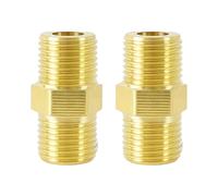 High Pressure Brass Pipe Coupling with Double External Threads Strong & Safe Metal Threaded Fitting for Drinking Water Brass Pipe Adapters