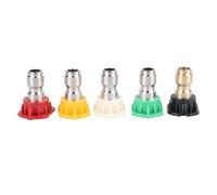 High Pressure Cleaning Spray Nozzle 5 Pcs Multi Angle Strong Water Output Washer Tool Jet Nozzle Tips for Car Wash Garden Roof Cleaning Plastic Material
