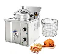 High Pressure Commercial Fryer, Stainless Steel Construction, Timer Feature, Perfect for Fried Food Cooking, Heavy Duty Design, Ideal for Restaurants and Food Trucks
