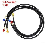 High Pressure Coolant Charging Hose 1M-1/4-5/16 / 1.2M-1/4-1/4 Inch for R22 and R134a, 800 PSI Working Pressure, 4-Layer Reinforced Braid(1/4-1/4INCH 1.2M)