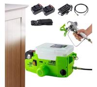 High Pressure Cordless Wall Spray Gun, Backpack Handheld Airless Paint Sprayer with 2 Batteries, 6 Speed Adjustable, Electric Furniture Wall Spraying Tool for Car Body Floor(Orange)