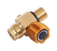 High Pressure Diving Bottle Valve 5000 PSI Copper G1/2-14 5/8-18 Relief Valve Black Gold for Diving Equipment 55.5 mm