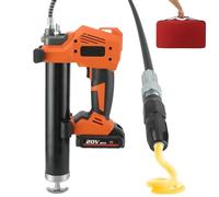 High Pressure Electric Grease Gun with Battery, Carrying Case, LED Light for Heavy Machinery Maintenance
