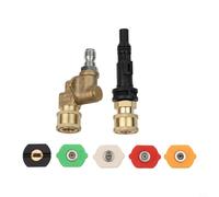 High Pressure Foam Cannon Pressure Washer Adapter with Quick Connect Nozzle and 180 Degree Swivel Nozzle, Brass Pressure Washer Connector Car Wash Attachment