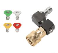 High Pressure Foam Jet Nozzle 1/4 Inch Quick Connect for Car Wash Cleaning - Rotating Sprayer for Karcher Pressure Accessory Nozzle Patio Cleaning Grey(Copper)