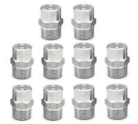 High Pressure Fogging Spray Head，Misting Nozzles， Pack of 10 Flat Fan Nozzles 304 Stainless Steel 1/8-1/2 BSPT Threads 65-110° Angles(110°,1/2 BSPT (Bore 3.6 mm))