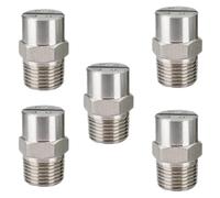 High Pressure Fogging Spray Head，Misting Nozzles， Pack of 5 65 Degree Flat Fan Spray Tips BSPT Male Thread 1/8-1/2 Inch 304 Stainless Steel(3/8(Hole Diameter 2.8mm))