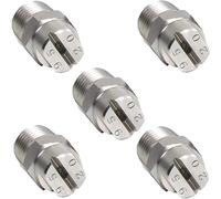 High Pressure Fogging Spray Head，Misting Nozzles， Pack of 5 65 Degree Flat Fan Spray Tips BSPT Male Thread 1/8-1/2 Inch 304 Stainless Steel(1/4(Hole Diameter 3.6mm))