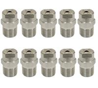 High Pressure Fogging Spray Head，Misting Nozzles， Stainless Steel 65 Degree Fan Spray Pressure Washer Nozzles Pack of 10 Multiple Sizes(1/4(Hole Diameter 4.0mm))