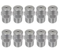 High Pressure Fogging Spray Head，Misting Nozzles， Stainless Steel 65 Degree Fan Spray Pressure Washer Nozzles Pack of 10 Multiple Sizes(1/2(Hole Diameter 4.0mm))