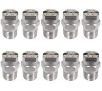 High Pressure Fogging Spray Head，Misting Nozzles， Stainless Steel 65 Degree Fan Spray Pressure Washer Nozzles Pack of 10 Multiple Sizes(1/4(Hole Diameter 1.6mm))