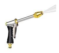 High Pressure Garden Hose Nozzle - Stainless Steel & Brass Power Washer Wand | 3 Adjustable Spray Modes for Car Washing Plant Watering & Driveway | Leakproof Heavy Duty House Siding Tool
