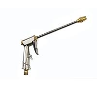 High Pressure Garden Hose Spray Gun - 31cm Heavy Duty Rust Resistant Metal Water Sprayer & Universal Hose Connector - 3 Spray Patterns Fine, Mid & Jet - for Watering & Cleaning