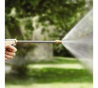 High Pressure Garden Hose Spray Gun - 31cm Heavy Duty Rust Resistant Metal Water Sprayer & Universal Hose Connector - 3 Spray Patterns Fine, Mid & Jet - for Watering & Cleaning