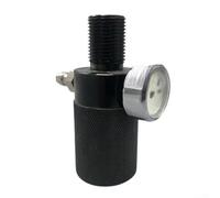 High Pressure Gauge Adapter with Glow Display | 40MPa Air Tool Connector with 8mm Quick Connect for Cylinder Inflation, Dual Port Monitor, Aluminum Alloy, Black