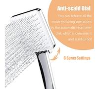 High Pressure Handheld Shower Head Adjustable Spray Rain with 4.9Ft Hose Ultra-Thin Polished Chrome (Shower Head Onlyt)