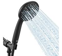 High Pressure Handheld Shower Head VMASSTONE 7-Spray Setting Showerhead Kit with 59" Stainless Steel Hose and Adjustable Mount for Showering Enjoyment Even at Low Water Flow (HM-002 Matte Black)