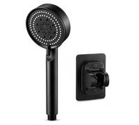 High Pressure Handheld Shower Head with No Drill Shower Holder, Black