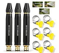 High Pressure Hose Nozzle for Garden Hose, Adjustable High Pressure Water Nozzle with Booster Spray Patterns, Water Pressure Gun for Car Washing, Garden Watering & Patio Cleaning (3pc)