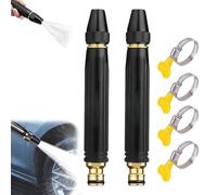 High Pressure Hose Nozzle Heavy Duty, High Pressure Water Cannon, Adjustable Jet Mist Shower Spray Modes, High Pressure Water Nozzle for Watering Plants and Cleaning (2Set)