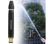 High Pressure Hose Nozzle with Booster Nozzle & 2 Pipe Clamps, Stainless Steel Rust Proof Garden Hose for Car Washing and Outdoor Cleaning Patio Garden Yard (A)