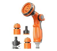 High Pressure Hose Sprayer - 8 Pattern Rubber Coated Garden Nozzle | Water with 10 Switches Spray Mode | Watering: Pet Shower