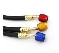High Pressure HVAC Coolant Charging Hose for R22 R134a Systems Featuring Explosion Proof Technology and Low Permeability Four Layer Reinforced Braid (1/4-1/4inch 1.2M)
