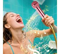 High-Pressure Microphone Shower Head, Handheld Shower Head with Removable Filter, Universal Water-Saving Shower Head for Bathroom (A)