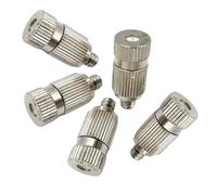High Pressure Misting Nozzles, 5 Pcs, Adj Brass Atomizing Nozzle 10/24 UNC Orifice 0.1-1.0mm(Orifice 0.15mm)