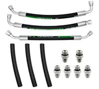 High Pressure Oil Pump HPOP Hoses Lines & Crossover Replacement Kit Compatible with Ford Excursion F250 F350 F450 F550 Super Duty 1999-2003 7.3L Powerstroke Turbocharged Engine ，Dual Metal Braided