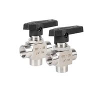 High Pressure Panel 3-Way Ball Valve L Type 1/8" 1/4" 3/8" 1/2" 3/4" Stainless Steel Female Threa Three-Way Ball Valve(DN8)