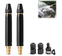 High Pressure Power Washer Nozzle with Connector Set, High-Pressure Car Wash Water Spray with Booster Nozzle, Metal Washer Garden Hose Spray Nozzles,for Car, Patio, Garden Watering (2PC)