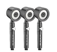 High Pressure Rain Shower Head Set - 5 M Portable Showerhead, Expon-Proof & Drop-Proof, Universal Fit, Powerful Gray Bathroom Shower System (3pcs)