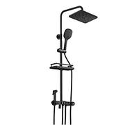 High Pressure Rainfall Combo with Hose, Enjoy Luxurious 4-Setting Rain Shower Head and Hand Held Shower Separately or Together (A)