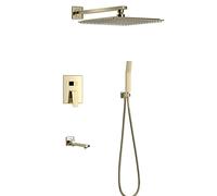 High Pressure Rainfall Shower Head Handheld Shower Combo Premium Hotel Bathroom Shower System Concealed Design for a Modern Look Complete Set with Embedded Engineering Perfect for Luxury Bat LWX