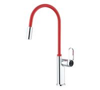 High-Pressure Red Kitchen Faucet - 360° Swivel Pull Down Mixer, Flexible Spout, Hot & Cold Water Tap, Modern Stylish Sink Fixture for Home & Kitchen Upgrade