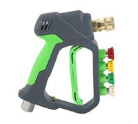 High Pressure Short Washer Power Trigger Spray for Car Cleaning with Brass Valve and Seamless Steel Tube Construction for Performance (green)