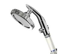 High Pressure Shower Head Filtered Water Saving Showerhead Big Panel One Key Stop Filter Bathroom Accessories for Adults(Transparent)
