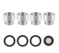 High Pressure Shower Head Handheld Showerhead 6 Settings ON/Off Push Button Adjustable Angle Water Saving Body Sprays 4 Adapters for Optimal Performance (Light Gray, One Size)