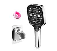 High Pressure Shower Head, Jemey Large Powerful Flow Rain Showerhead for Low Pressure Hard Water with Plumbers Tape, Saving Water Handle Shower Head with 8 Spray Modes for Cleaning Tubs and Walls